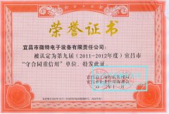 我司被評為“守合同重信用”單位