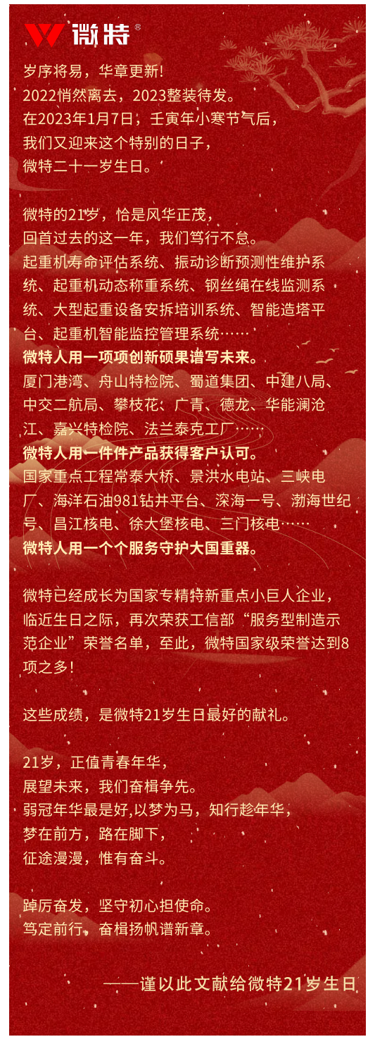 篤定前行 奮楫爭先！丨祝微特21歲生日快樂！